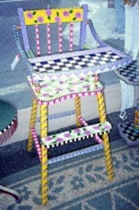 Hand-Painted Vintage High-Chair by Dena Lynn