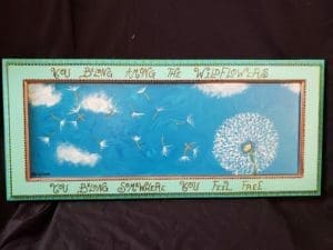 Hand-Painted Upcycled Kitchen Cabinet Door by Dena Lynn