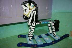Hand-Painted Child's Rocking-Zebra by Dena Lynn