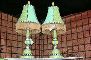 Pair of Hand-Painted Lamps by Dena Lynn
