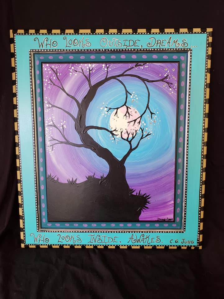 Hand-Painted Upcycled Kitchen Cabinet Door by Dena Lynn