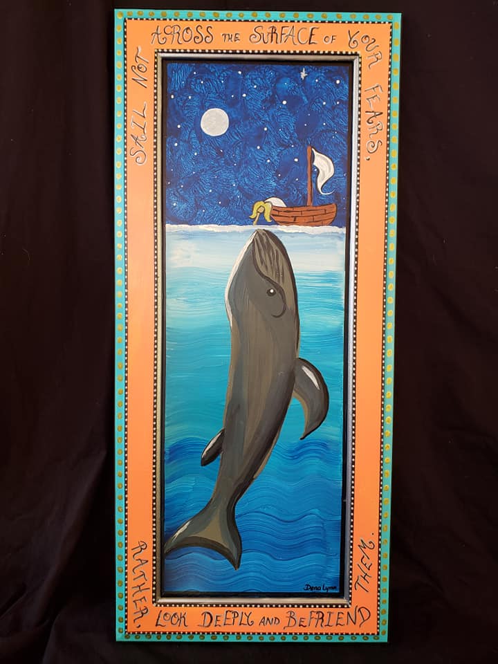 Hand-Painted Upcycled Kitchen Cabinet Door by Dena Lynn