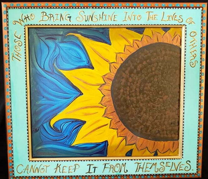 Hand-Painted Upcycled Kitchen Cabinet Door by Dena Lynn