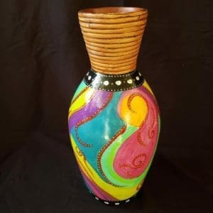 Hand-Painted Earthenware Vase