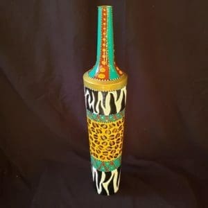 Hand-Painted Brass Vase