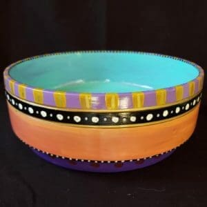 Hand-Painted Wooden Bowl