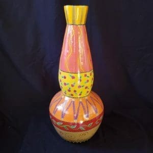 Hand-Painted Bamboo Vase