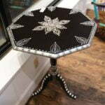 Hand-Painted Antique Tilt-Top Table w/ Mandala, by Dena Lynn