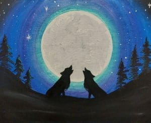 "Wolf Song" - Painting by Dena Lynn